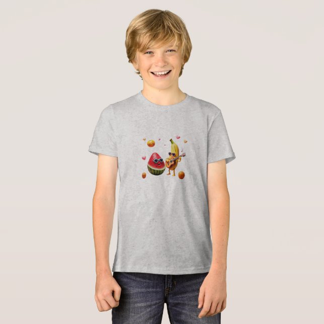  Fruitfully Fun Faces Men's Basic T-Shirt Tri-Blend Shirt (Front Full)