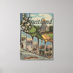 Fruitland, Idaho - Large Letter Scenes Canvas Print