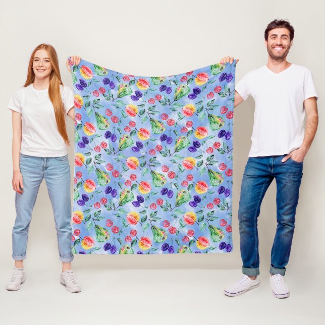 Fruits and berries. fleece blanket (In Situ)