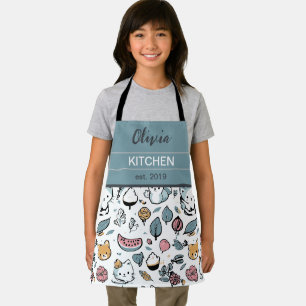 Fruits and cats apron
