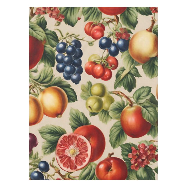 Fruits and Flowers from Luxury Italian Garden Tablecloth (Front)