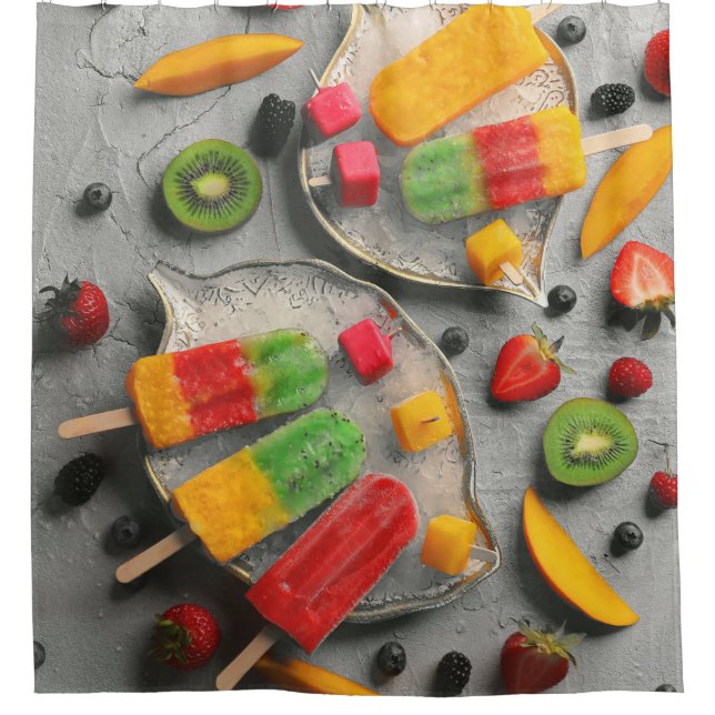 Fruits And Vegetables Shower Curtain (Front)