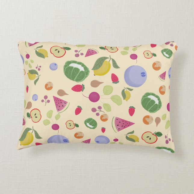 fruits and veggies decorative cushion (Back)