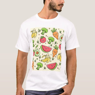 Fruits and Veggies Pattern  T-Shirt