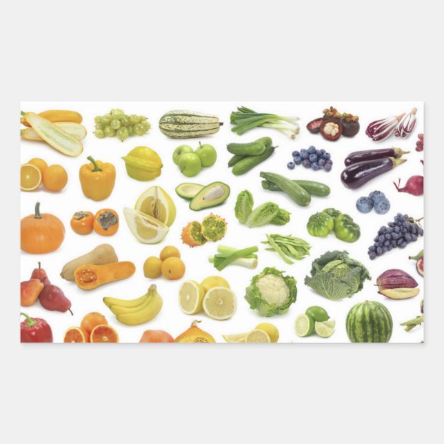 Fruits and Veggies! Rectangular Sticker (Front)