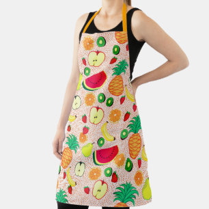 Fruits and Vitamins Fresh Fruity Cute Cheerful Apron