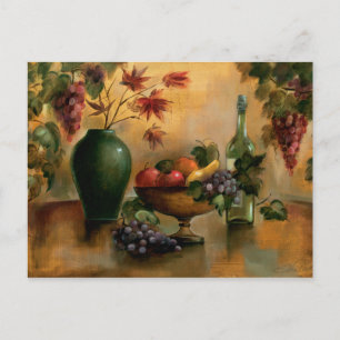 Fruits and Wine with Autumn Hues Postcard