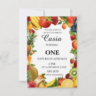 Fruits Birthday Invitation Personalised Card