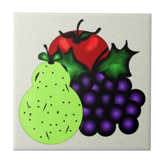 Fruits Ceramic Tile (Front)
