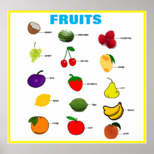 Fruits classroom chart