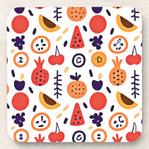 Fruits Colourful Pattern Art Coaster
