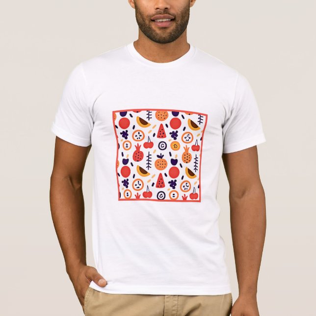 Fruits Colourful Pattern Art T-Shirt (Front)