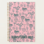 Fruits & Flowers Pattern Blooms Floral Pink CUSTOM Planner<br><div class="desc">Hello! I hope you like this original artwork design. Add your own text,  change the colours or fonts to personalise it. Check my shop for more designs. If you'd like something custom please let me know.</div>