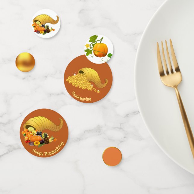 Fruits & Gold Thanksgiving Table Confetti (Group)