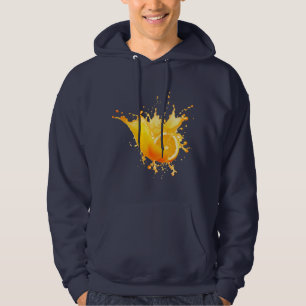 fruits in navy blue and orange hoodie
