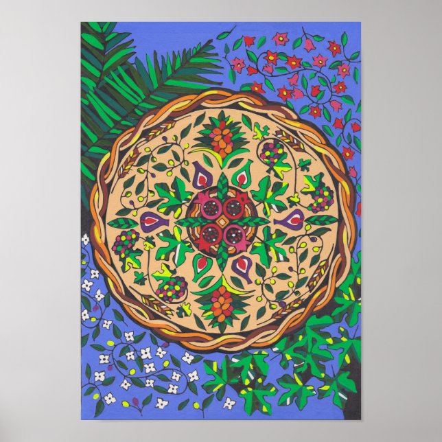 Fruits of Israel Mandala Poster (Front)
