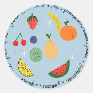 Fruits of the spirit classic round sticker