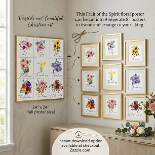 Fruits of the spirit floral poster