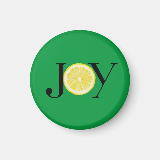 Fruits of the Spirit Lemon Slice "Joy" Green Magne Magnet (Front)