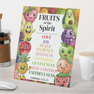 Fruits of The Spirit Pedestal Sign