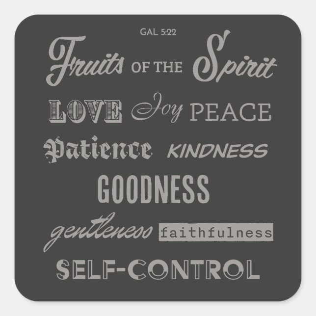 Fruits of the Spirit Square Sticker (Front)