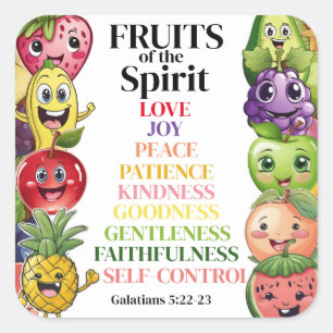 Fruits of The Spirit Square Sticker