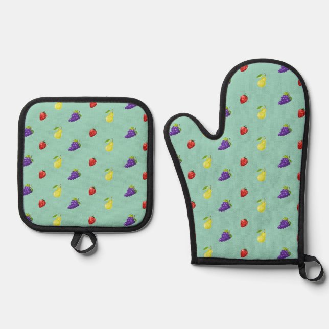 Fruits Oven Mitt & Pot Holder Set (Front)