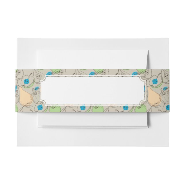 Fruits pattern invitation belly band (Front Example)