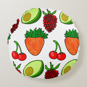fruits pattern round cushion
