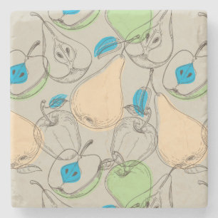 Fruits pattern stone coaster