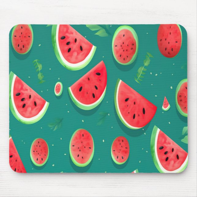 Fruits pattern with watermelon mouse mat (Front)
