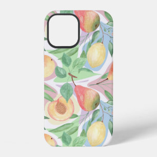 Fruits, peaches, pears, lemons, watercolor iPhone 12 case
