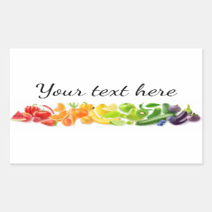 Fruits rainbow rectangular sticker