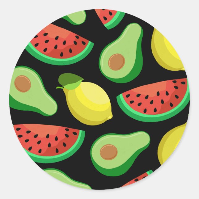 Fruits Round Stickers (Front)