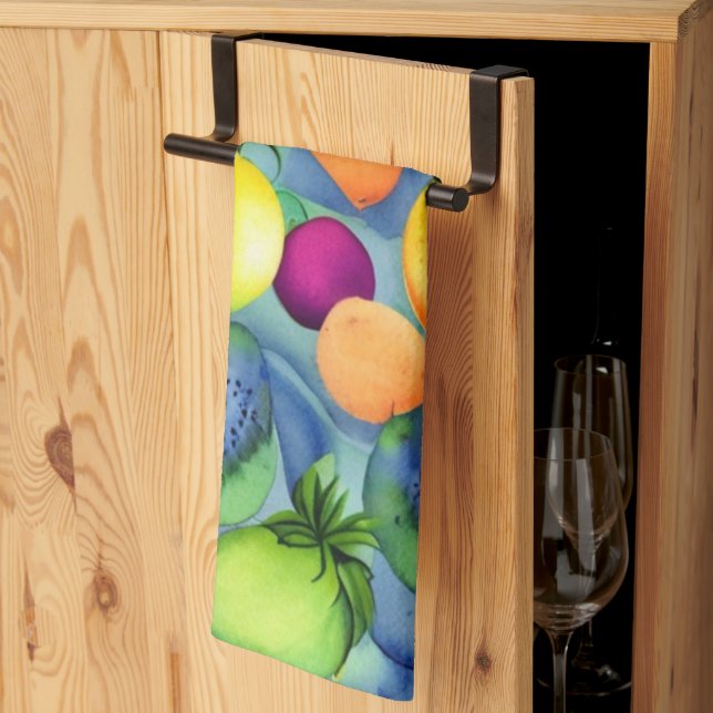 Fruits seamless pattern tea towel (Thirds Fold)