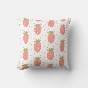 Fruits strawberries background cushion