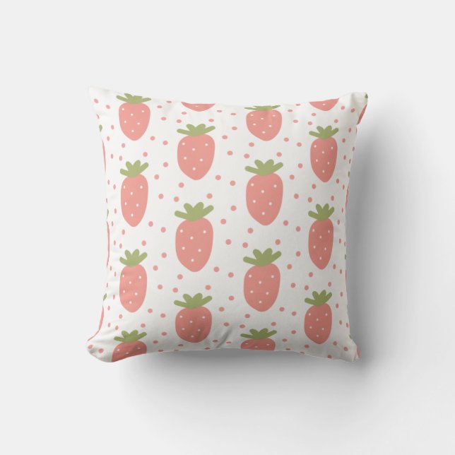 Fruits strawberries background cushion (Front)