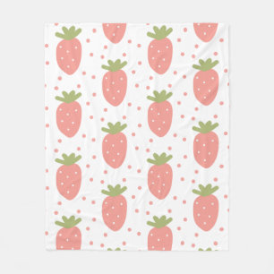 Fruits strawberries background fleece blanket