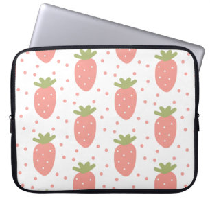 Fruits strawberries background laptop sleeve