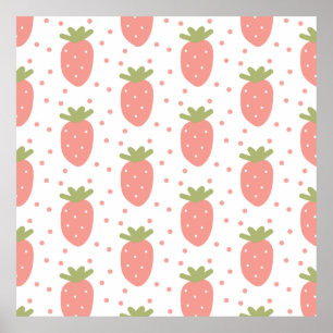 Fruits strawberries background poster