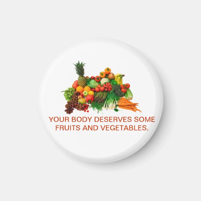 Fruits & Vegetable Customised Magnet. Eat Healthy. Magnet (Front)