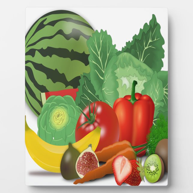 fruits vegetables artichoke banana plaque (Front)