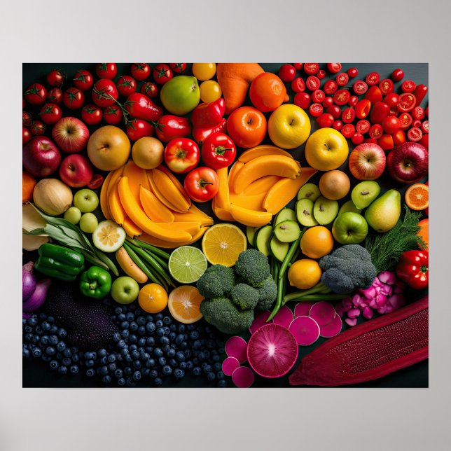 Fruits Vegetables Healthy Food Nutrition Health Poster (Front)