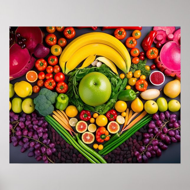 Fruits Vegetables Healthy Food Nutrition Health Poster (Front)