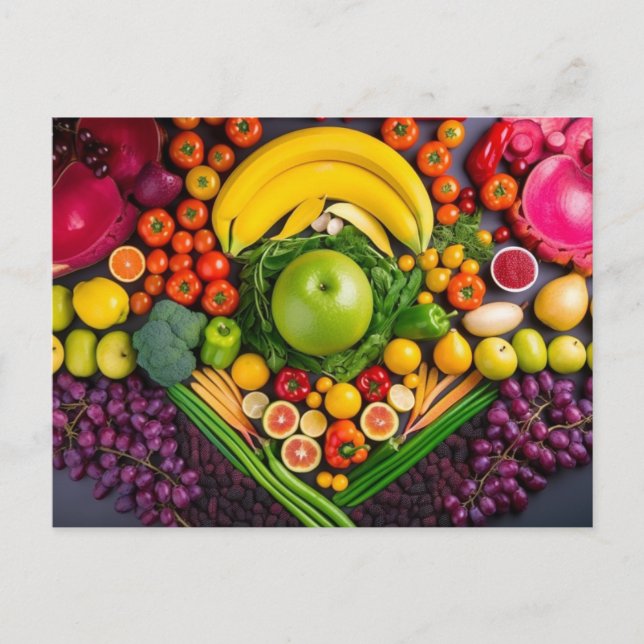 Fruits Vegetables Healthy Food Vegetarian Diet Postcard (Front)