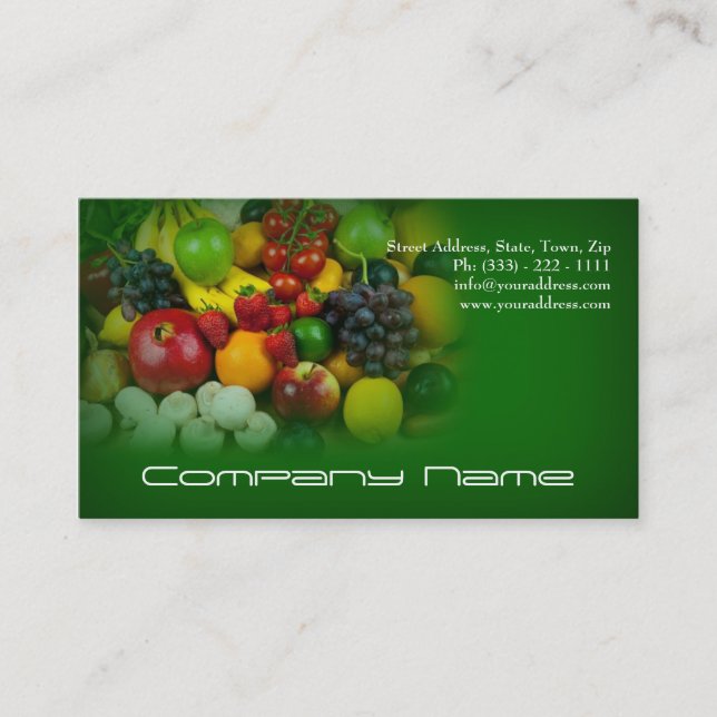 Fruits Vegetables / Healthy Life / Vegetarian Card (Front)
