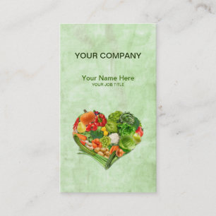 Fruits Vegetables Heart - painting background Business Card