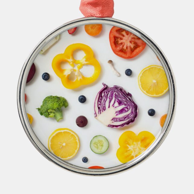 Fruits & Vegetables Metal Tree Decoration (Front)