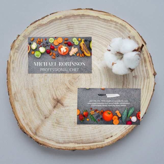 Fruits Vegetables Nuts Spices | Culinary Business Card (Creator Uploaded)
