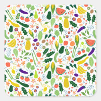 Fruits & Veggies Food Illustration Pattern Cute